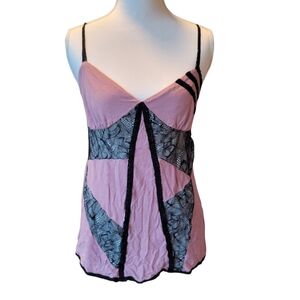 Kimchi Blue Dusty Pink Black Tank Top